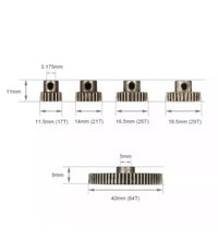 HSP Pinion & Spur Gear Set 64T, 29T, 26T, 21T, 17T 3.175 Shaft