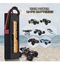 Lipo Battery 7.4V 2S 6200mAh 50C Deans Plug, Hard case.