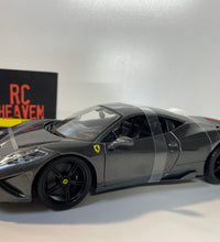 Maisto Ferrari 458 Speciale Metallic Grey 1:18 Scale Diecast Model Car.