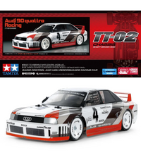 Tamiya TT-02 Audi 90 Quattro Racing RC Touring Car 4WD 1/10 Scale Kit 58744 w/esc