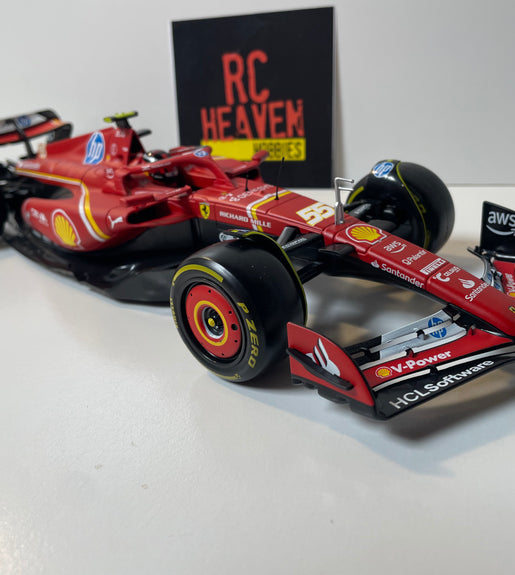 Burago 1:18 Ferrari SF-24 Carlos Sainz Seasonal Livery Formula One Model Car #55