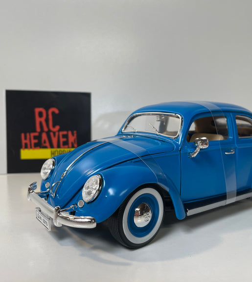 Maisto 1/18 Scale - 1955 Volkswagen Kafer.VW Beetle Diecast Model Car  Blue.