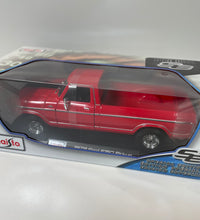 Maisto 1979 Ford F150 Pick Up 1/18 Scale Diecast Model American Muscle Car Red.