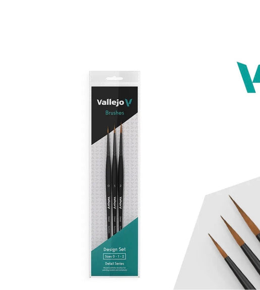 Vallejo Paint Brushes Design Set (Sizes 0, 1 & 2)
