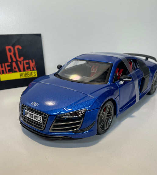 Maisto Audi R8 GT 1:18 Scale Blue Diecast Model Car.