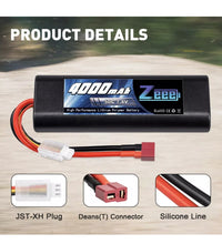 Zeee Power 4000mah Lipo Battery Replace Old School Tamiya Nimh Or Nicd.