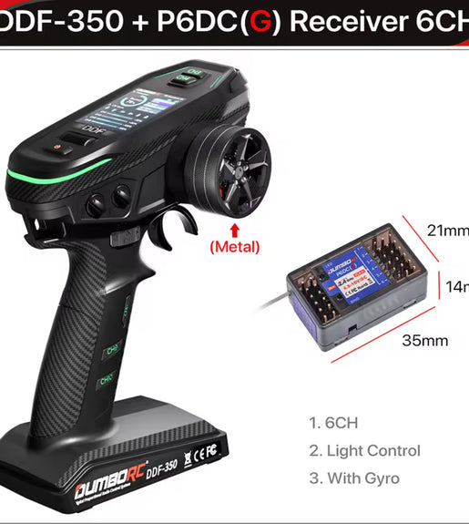 DUMBORC DDF-350 6CH With Gyro Radio Controller LCD & Receiver For RC Car & Boat.