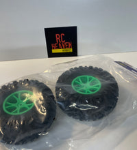 VRX Racing 10717 Painted Rims Green Pre Glued For 1/10 Rc Car FTX Outlaw Octane.
