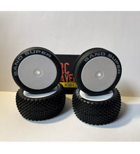 Sand Super Rc Car White Letter Wheels & Tyres 12mm Hex 1/10 2wd Buggy Retro Cool