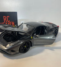 Maisto Ferrari 458 Speciale Metallic Grey 1:18 Scale Diecast Model Car.