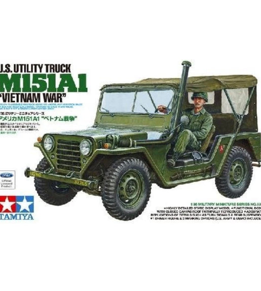 Tamiya 1/35 Scale U.S. Utility Truck M151A1 Vietnam War Military Model Kit No: 35334