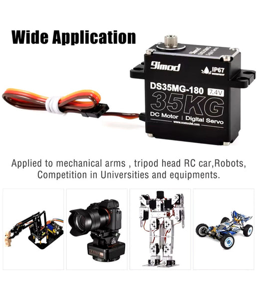 35KG 180* Rotation Rc Car 1/10 1/8 High Torque Steering Servo.