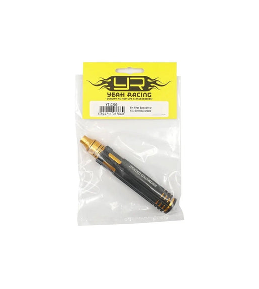 Yeah Racing Black & Gold 4-in 1 Multi 1.5, 2.0, 2.5, 3.0mm Hex Set Rc Car Tools