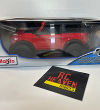 Maisto 2021 Ford Bronco Wildtrack Red 1/18 Scale Diecast Model Car.
