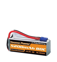 Youme Lipo Battery 4S 14.8V 80C 5200 mah  EC5 Plug for RC Plane Heli Jet Rc Car.