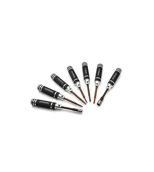 Yeah Racing Black Aluminium Mini Tool Set 7Pcs Rc Car Boat Plane Hobby Tools
