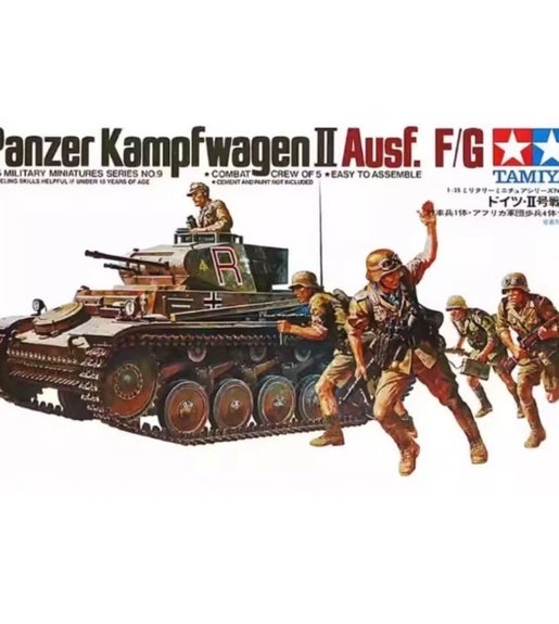 Tamiya 1:35 Scale German Panzerkampfwagen II Ausf. F/G Tank WWII Model Kit No: 35009