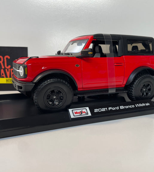Maisto 2021 Ford Bronco Wildtrack Red 1/18 Scale Diecast Model Car.