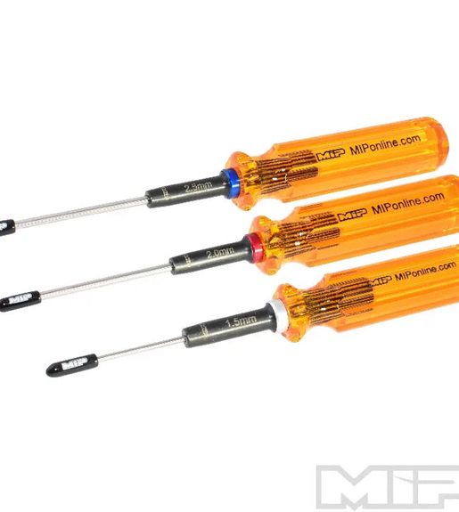 MIP 9606 Hex Driver Ball Wrench Set Of Three Gen 2 Metric 2.0mm / 2.5mm & 3.0mm.