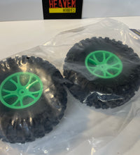 VRX Racing 10717 Painted Rims Green Pre Glued For 1/10 Rc Car FTX Outlaw Octane.