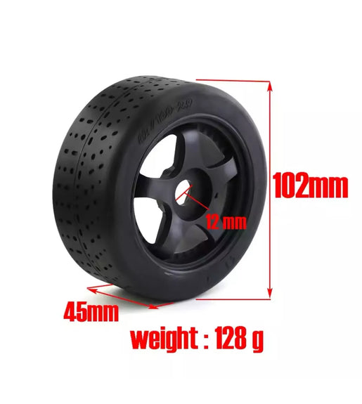 Wheel & Tyre Set For 1/7 Scale Rc Car Arrma Infraction 17mm Hex, 102 x 45mm.