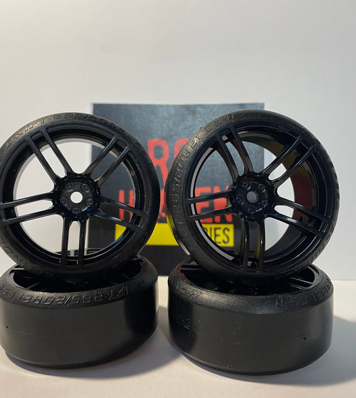Rc Car Drift Wheels 1/10 12mm Hex Mounts To Fit HSP HPI TT-01 TT-02 VRX Tamiya.