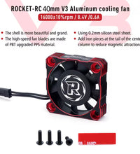 Rocket 40 x 10 mm Cooling Fan 16000 RPM 5v - 8.5v