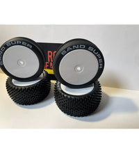 Sand Super Rc Car White Letter Wheels & Tyres 12mm Hex 1/10 2wd Buggy Retro Cool