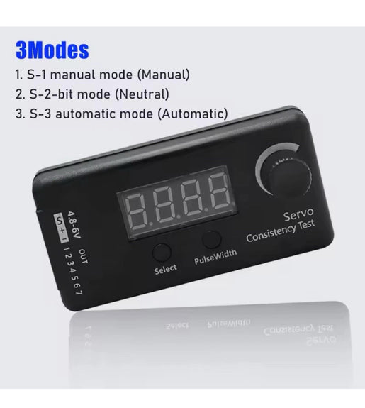 Servo Tester 3 Modes, Digital DC 4.8-6V Accurate PPM Consistency Rc Plane Heli.