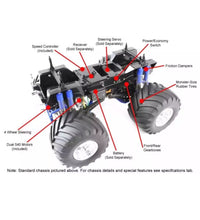 Tamiya Super Clodbuster Black Edition RC Car Kit #47432 Includes Dual Motor ESC