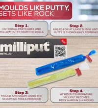 Milliput Metallic Two Part Epoxy Putty Brand New