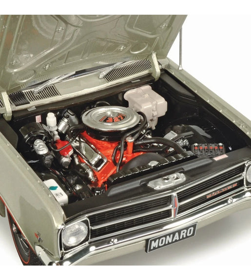 Carlectables 18855 1:18 Holden HK Monaro GTS Coupe 327 Silver Mink Diecast Model
