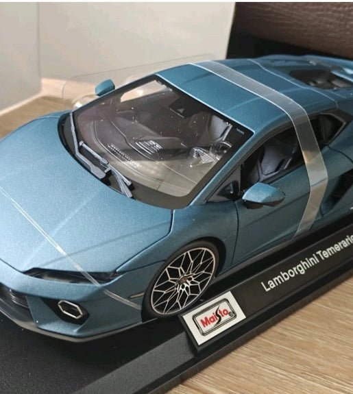 Maisto - Lamborghini Temerario - 1:18 Scale Metallic Blue Diecast Model Car.