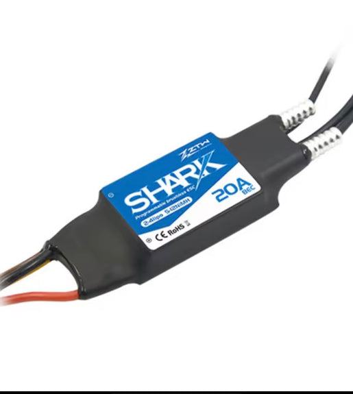 Shark 2-3S Brushless Water cooled ESC 20 & 40 Amp Speed Controller For Rc Speed Boat.