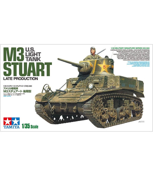 Tamiya 1/35 Scale M3 Stuart Late Production Tank Model Kit No: 35360