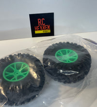 VRX Racing 10717 Painted Rims Green Pre Glued For 1/10 Rc Car FTX Outlaw Octane.