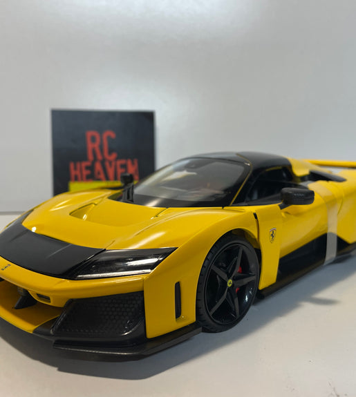 Maisto F80 Ferrari 1:18 Scale Model Yellow Diecast Car.