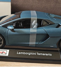 Maisto - Lamborghini Temerario - 1:18 Scale Metallic Blue Diecast Model Car.