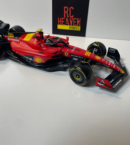 Burago 1:18 Ferrari SF-23 Carlos Sainz No# 55 Italy GP Formula One Model Car.