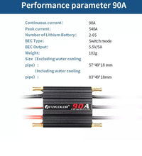 Flycolor 2-6S Brushless Motor ESC 90A Water Cooling Speed Controller for RC Boat