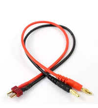 Deans Charge Cable 14awg male T Plug to 4mm bullet connectors  Charging Lead.