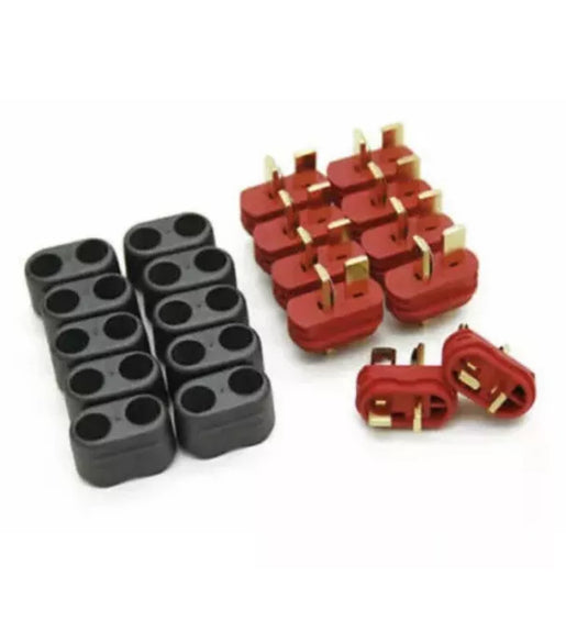 T Plug Female-Male Connectors 2 Pin With Cover Deans Amass 5 Pairs
