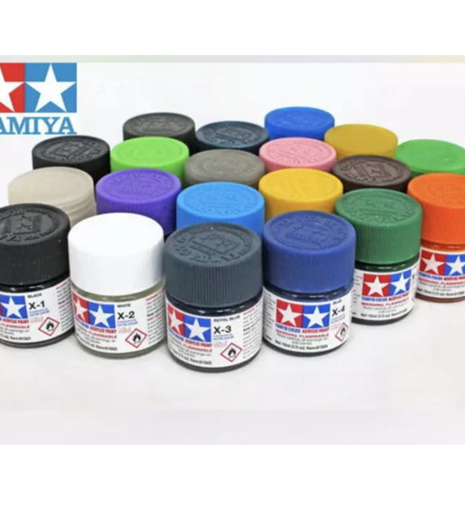 Tamiya Acrylic Paint Colours 81501-81535 X-1 to X-35 10ml Gloss Mini