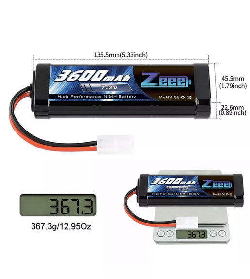 Zeee 7.2V 3600mah Tamiya Plug NIMH Battery.