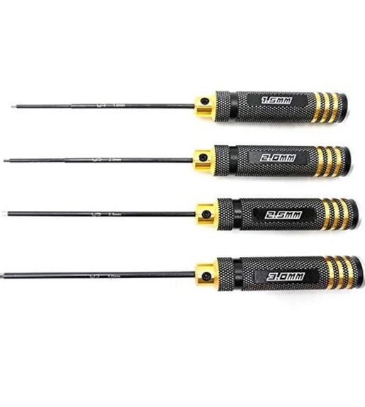 Yeah Racing 1.5, 2.0, 2.5, 3.0mm Hex Driver Set 4Pcs Rc Car Tools Hobby Tools