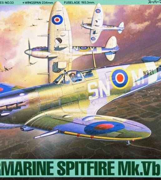 Tamiya 1/48 Scale Supermarine Spitfire Mk.VB Plastic Model Kit No 61033.