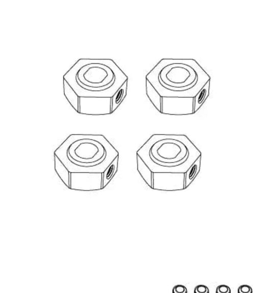 Mjx Hyper Go 14208 1:14 Scale 4wd Rc Car Aluminium Wheel Hex Mounts Part No: 10440