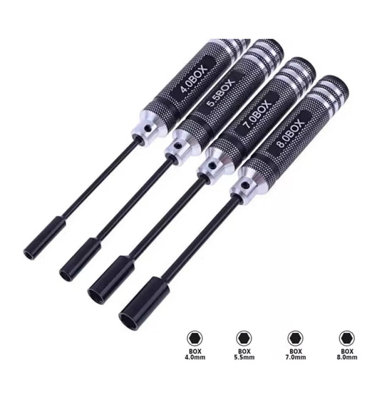 RC Car Model Kit Tool Set Socket Drivers 4mm, 5.5mm, 7mm & 8.0mm.