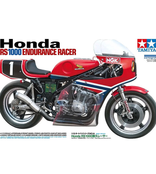 Tamiya 1/12 Honda RS1000 Endurance Racer Scaled Plastic Motorcycle Model Kit #14014