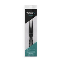 Vallejo Hobby Brushes -Detail Definition Set -Synthetic fibers Size 4/0, 3/0,2/0